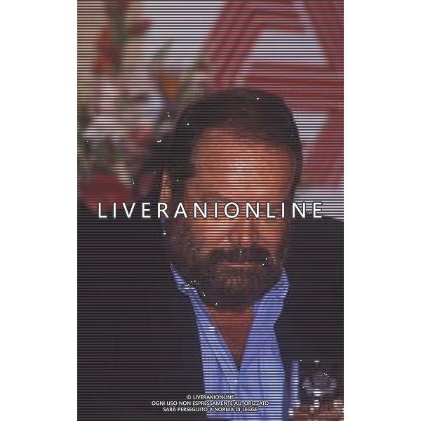 DIAP-RETROSPETTIVA BUD SPENCER PSEUDONIMO DI CARLO PEDERSOLI ATTORE NELLA FOTO BUD SPENCER NELL\'ANNO 1985 AG ALDO LIVERANI SAS 