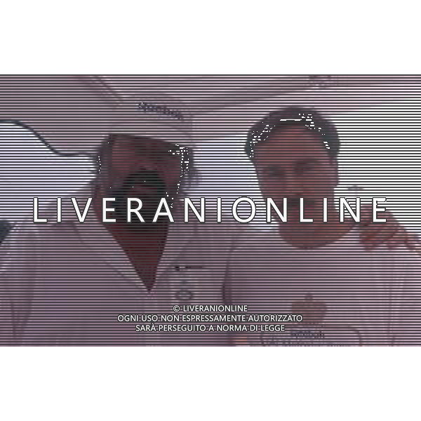DIAP-RETROSPETTIVA BUD SPENCER PSEUDONIMO DI CARLO PEDERSOLI ATTORE NELLA FOTO BUD SPENCER CON NICOLA PIETRANGELI A MONTECARLO NELL\'ANNO 1989 AG ALDO LIVERANI SAS 