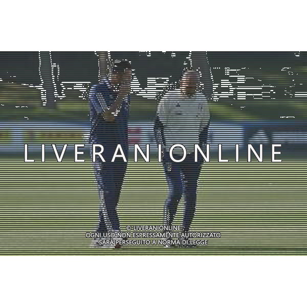 TVRG Allenamento Italia nella foto Gianluigi Buffon SX capo delegazione Italia e Luciano Spalletti DX allenatore Italia Carnago (VA) 11-09-2023 Allenamento della Nazionale Italiana presso il centro sportivo di Milanello in preparazione della gara contro l\'Ucraina valevole per le qualificazioni a UEFA Euro 2024 foto Roberto Garavaglia/ag. Aldo Liverani sas