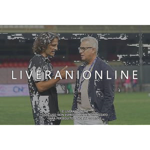 coach Mirko Cudini (Calcio Foggia 1920) and Emanuele Belviso sports manager of Calcio Foggia 1920 during the Italian soccer Serie C match Calcio Foggia vs Giugliano Calcio 1928 on September 11, 2023 at Pino Zaccheria Stadium in Foggia, Italy. Photo by Emmanuele Mastrodonato/ag. Aldo Liverani sas/AGENZIA ALDO LIVERANI SAS