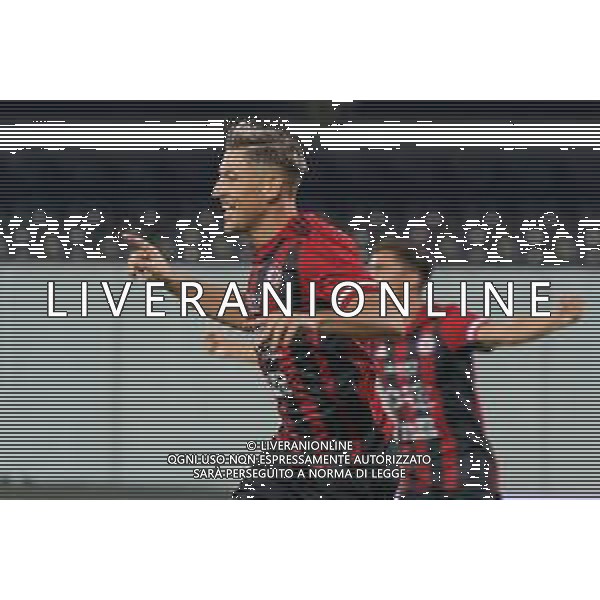 Riccardo Tonin (Calcio Foggia 1920) celebrates after scoring a goal during the Italian soccer Serie C match Calcio Foggia vs Giugliano Calcio 1928 on September 11, 2023 at Pino Zaccheria Stadium in Foggia, Italy. Photo by Emmanuele Mastrodonato/ag. Aldo Liverani sas/AGENZIA ALDO LIVERANI SAS