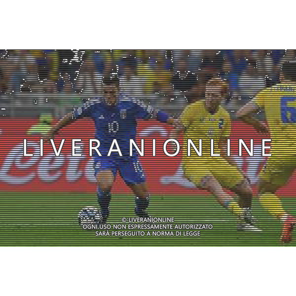 TVMV-Milano 12.09.2023 Stadio Giuseppe Meazza ©Manuela Viganti/Agenzia Aldo Liverani Italia vs Ucraina Qualificazioni Europeo 2024 Nella foto: giacomo raspadori e yukhym konoplia ©Viganti/AGENZIA ALDO LIVERANI SAS