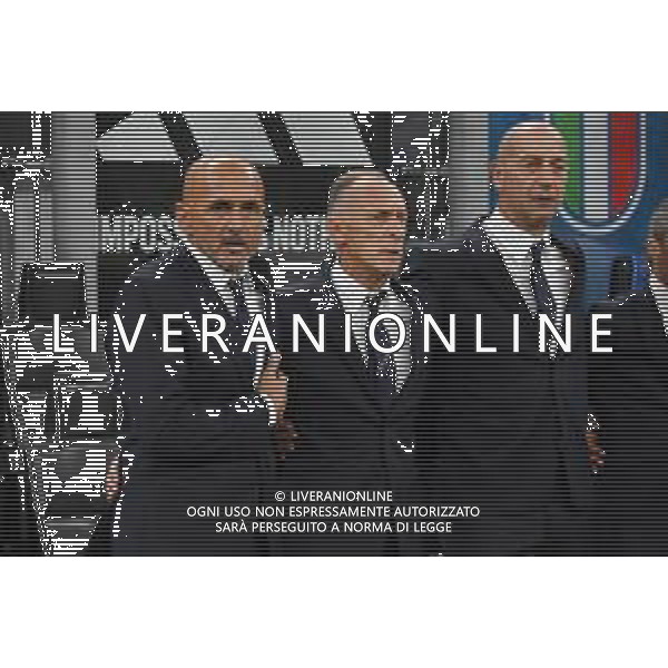Italia vs Ucraina nella foto da SX Luciano Spalletti allenatore Italia, il suo vice Marco Domenichini e l\'assistente tecnico Daniele Baldini Milano 12-09-2023 Stadio Giuseppe Meazza - San Siro Gruppo C di qualificazione a UEFA EURO 2024 foto Roberto Garavaglia/ag. Aldo Liverani sas