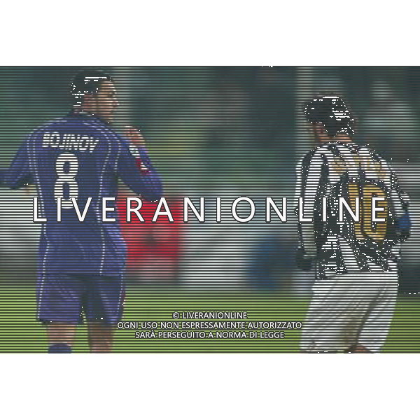 FIRENZE 1 DICEMBRE 2005 FIORENTINA - JUVENTUS COPPA ITALIA NELLA FOTO: BOJINOV E DEL PIERO FOTO NUCCI / AG. ALDO LIVERANI