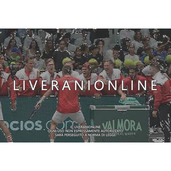 Davis Cup 2023 Unipol Arena 13 Settembre Italia vs Canada Nella foto: Alexis Galarneaur festeggia la vittoria su Sonego FOTO ANDREA ROSITO-AG ALDO LIVERANI SAS