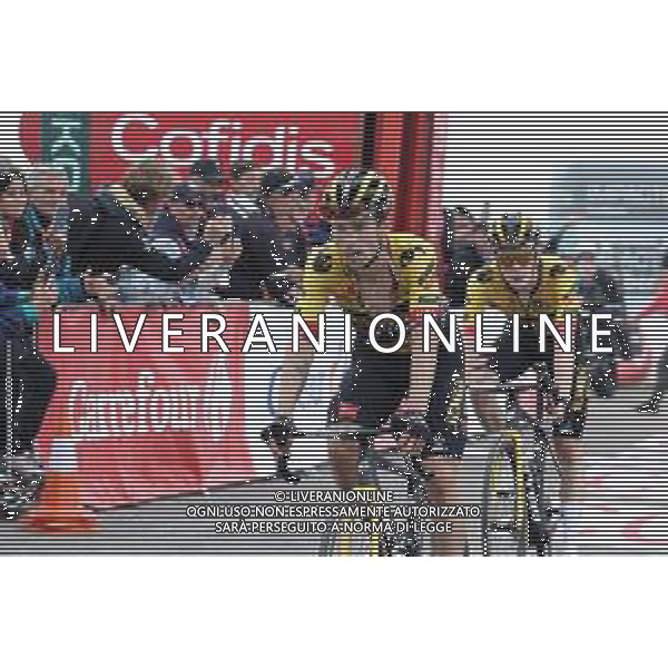 13-09-2023 Vuelta A Espana; Tappa 17 Ribadesella - Alto De L\'angliru; 2023, Jumbo - Visma; Roglic, Primoz; Vingegaard, Jonas; Alto De L\'angliru; ©SIROTTI/AGENZIA ALDO LIVERANI SAS
