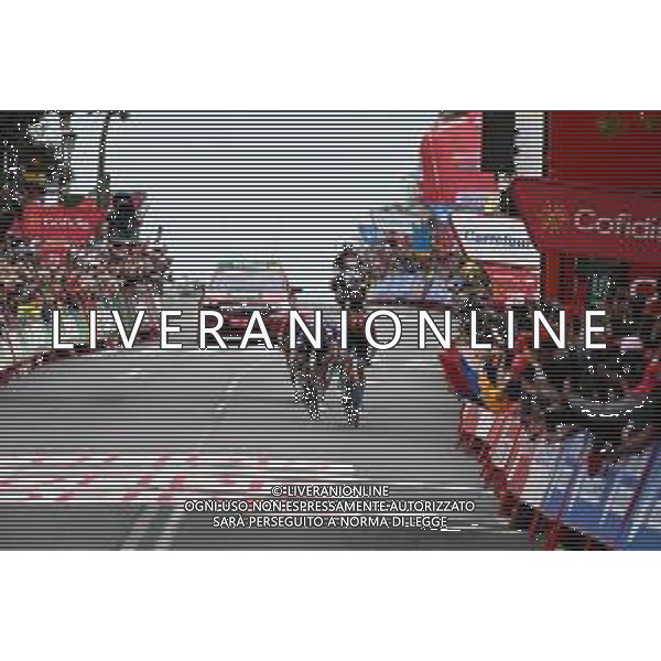 16-09-2023 Vuelta A Espana; Tappa 20 Manzanares El Real - Guadarrama; 2023, Bahrain - Victorious; 2023, Soudal - Quickstep; Poels, Wouter; Evenepoel, Remco; Guadarrama; ©SIROTTI/AGENZIA ALDO LIVERANI SAS