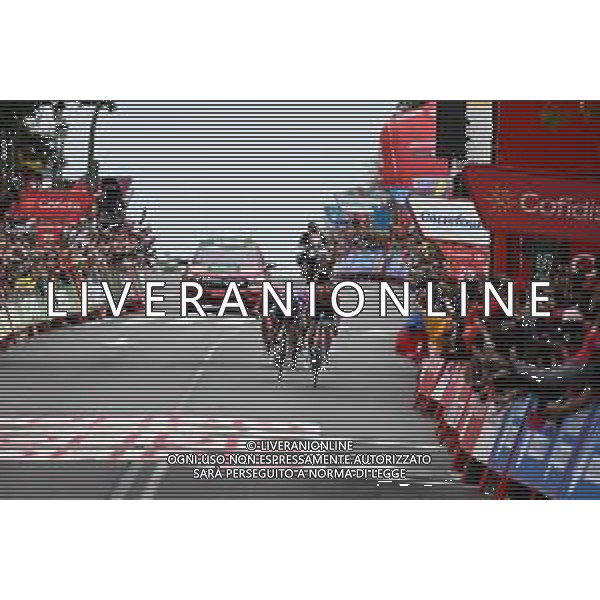 16-09-2023 Vuelta A Espana; Tappa 20 Manzanares El Real - Guadarrama; 2023, Bahrain - Victorious; 2023, Soudal - Quickstep; Poels, Wouter; Evenepoel, Remco; Guadarrama; ©SIROTTI/AGENZIA ALDO LIVERANI SAS