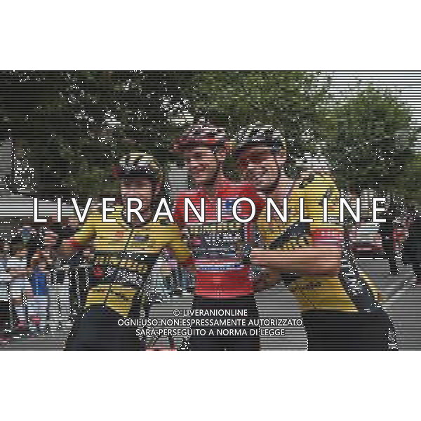 16-09-2023 Vuelta A Espana; Tappa 20 Manzanares El Real - Guadarrama; 2023, Jumbo - Visma; Kuss, Sepp; Vingegaard, Jonas; Roglic, Primoz; Guadarrama; ©SIROTTI/AGENZIA ALDO LIVERANI SAS