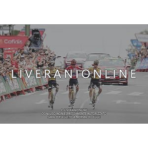16-09-2023 Vuelta A Espana; Tappa 20 Manzanares El Real - Guadarrama; 2023, Jumbo - Visma; Kuss, Sepp; Vingegaard, Jonas; Roglic, Primoz; Guadarrama; ©SIROTTI/AGENZIA ALDO LIVERANI SAS