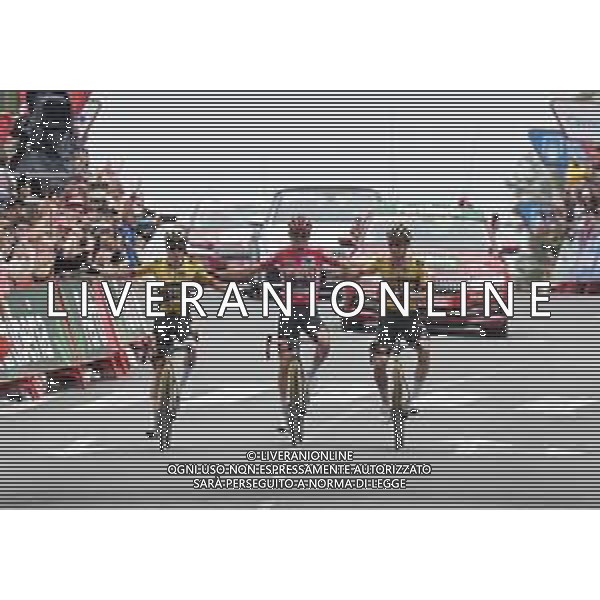 16-09-2023 Vuelta A Espana; Tappa 20 Manzanares El Real - Guadarrama; 2023, Jumbo - Visma; Kuss, Sepp; Vingegaard, Jonas; Roglic, Primoz; Guadarrama; ©SIROTTI/AGENZIA ALDO LIVERANI SAS