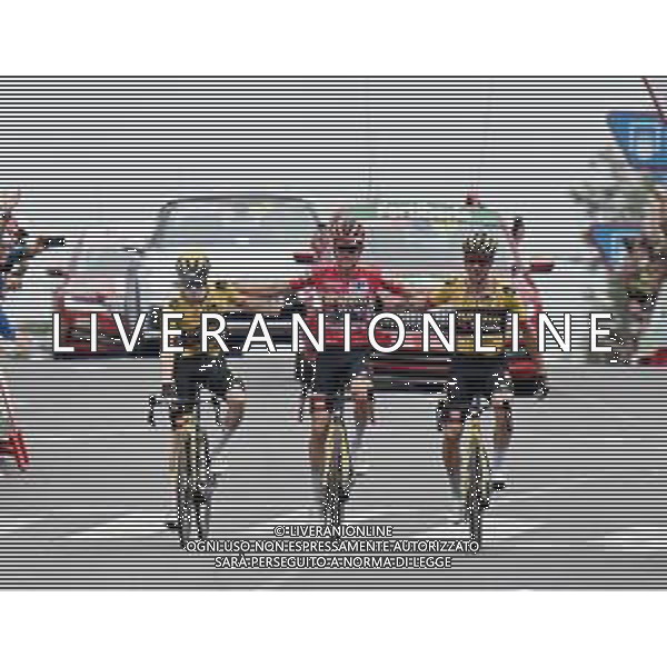 16-09-2023 Vuelta A Espana; Tappa 20 Manzanares El Real - Guadarrama; 2023, Jumbo - Visma; Kuss, Sepp; Vingegaard, Jonas; Roglic, Primoz; Guadarrama; ©SIROTTI/AGENZIA ALDO LIVERANI SAS