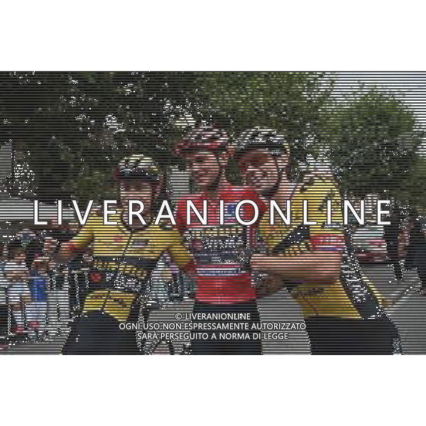 16-09-2023 Vuelta A Espana; Tappa 20 Manzanares El Real - Guadarrama; 2023, Jumbo - Visma; Kuss, Sepp; Vingegaard, Jonas; Roglic, Primoz; Guadarrama; ©SIROTTI/AGENZIA ALDO LIVERANI SAS