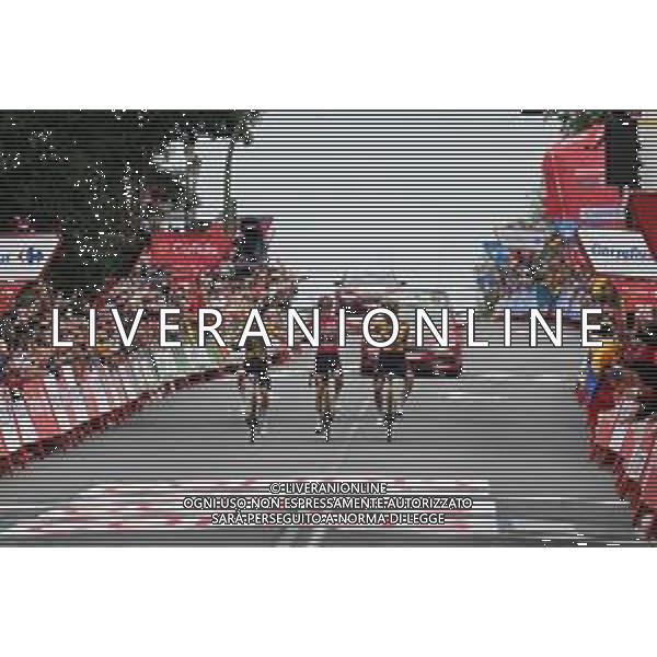 16-09-2023 Vuelta A Espana; Tappa 20 Manzanares El Real - Guadarrama; 2023, Jumbo - Visma; Kuss, Sepp; Vingegaard, Jonas; Roglic, Primoz; Guadarrama; ©SIROTTI/AGENZIA ALDO LIVERANI SAS