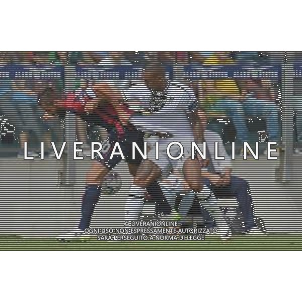 17-9-2023. Cagliari calcio-Udinese calcio. 4° giornata campionato calcio italiano Serie A 2023/2024, Stadio Unipol Domus Cagliari. Foto Salvatore Moi/Agenzia Aldo Liverani s.a.s. Nella foto: Leonardo Pavoletti Cagliari, Lorenzo Lucca Udinese ©MOI SALVATORE/AGENZIA ALDO LIVERANI SAS