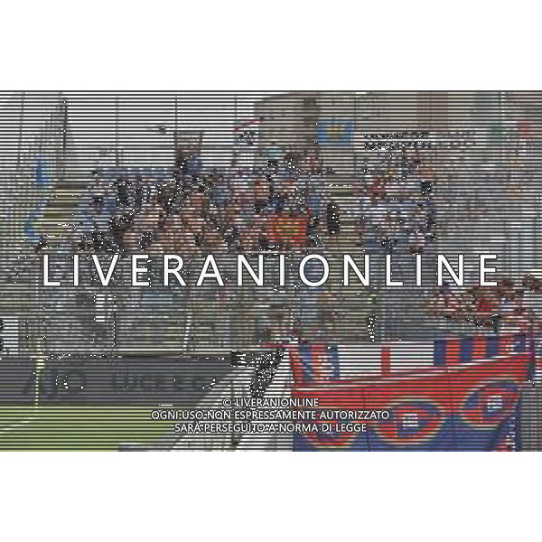 17-9-2023. Cagliari calcio-Udinese calcio. 4° giornata campionato calcio italiano Serie A 2023/2024, Stadio Unipol Domus Cagliari. Foto Salvatore Moi/Agenzia Aldo Liverani s.a.s. Nella foto: Tifosi Udinese in trasferta, nel settore ospiti dello stadio Unipol Domus di Cagiari ©MOI SALVATORE/AGENZIA ALDO LIVERANI SAS