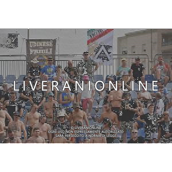 17-9-2023. Cagliari calcio-Udinese calcio. 4° giornata campionato calcio italiano Serie A 2023/2024, Stadio Unipol Domus Cagliari. Foto Salvatore Moi/Agenzia Aldo Liverani s.a.s. Nella foto: Tifosi Udinese in trasferta, nel settore ospiti dello stadio Unipol Domus di Cagiari ©MOI SALVATORE/AGENZIA ALDO LIVERANI SAS