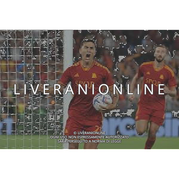 Roma vs Empoli - Campionato Serie A - 4 giornata - Stadio Olimpico - Roma 16-09-2023 nella foto Esultanza dopo il gol su Rigore di paulo Dybala ©Federico Gaetano/AGENZIA ALDO LIVERANI SAS