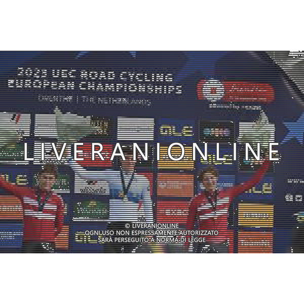 20-09-2023 European Championships Cronometro U23; 2023, Belgium; 2023, Danimarca; Segaert, Alec; Bevort, Carl-frederik; Wang, Gustav; Emmen; ©SIROTTI/AGENZIA ALDO LIVERANI SAS