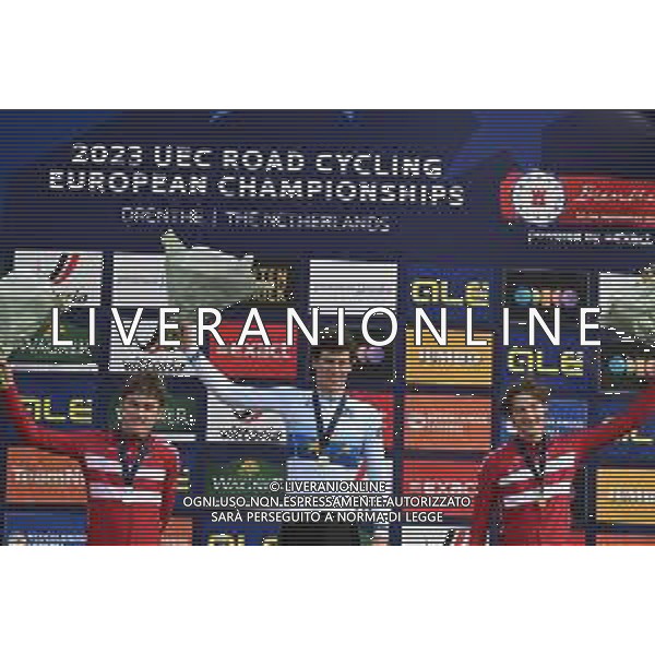 20-09-2023 European Championships Cronometro U23; 2023, Belgium; 2023, Danimarca; Segaert, Alec; Bevort, Carl-frederik; Wang, Gustav; Emmen; ©SIROTTI/AGENZIA ALDO LIVERANI SAS