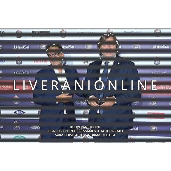 TVRG LBA Awards nella foto Stefano Azzi SX e Pierluigi Pardo DX Milano 20-09-2023 Consegna dei LBA Awards 2023 per la stagione 2022-2023 e di speciali premi alla carriera per alcune delle leggende del basket tricolore foto Roberto Garavaglia/ag. Aldo Liverani sas