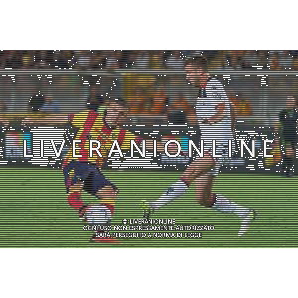 Nikola Krstovic (US Lecce) and Mattia Bani (Genoa CFC) during the Italian soccer Serie A match US Lecce vs Genoa CFC on September 22, 2023 at Via del Mare Stadium in Lecce, Italy. Photo by Emmanuele Mastrodonato/ag. Aldo Liverani sas ©Emmanuele Mastrodonato/AGENZIA ALDO LIVERANI SAS