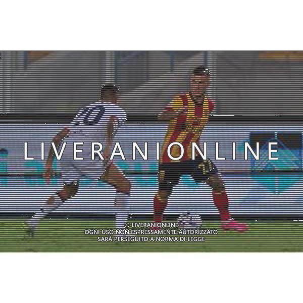 Gabriel Strefezza (US Lecce) and Stefano Sabelli (Genoa CFC) during the Italian soccer Serie A match US Lecce vs Genoa CFC on September 22, 2023 at Via del Mare Stadium in Lecce, Italy. Photo by Emmanuele Mastrodonato/ag. Aldo Liverani sas ©Emmanuele Mastrodonato/AGENZIA ALDO LIVERANI SAS