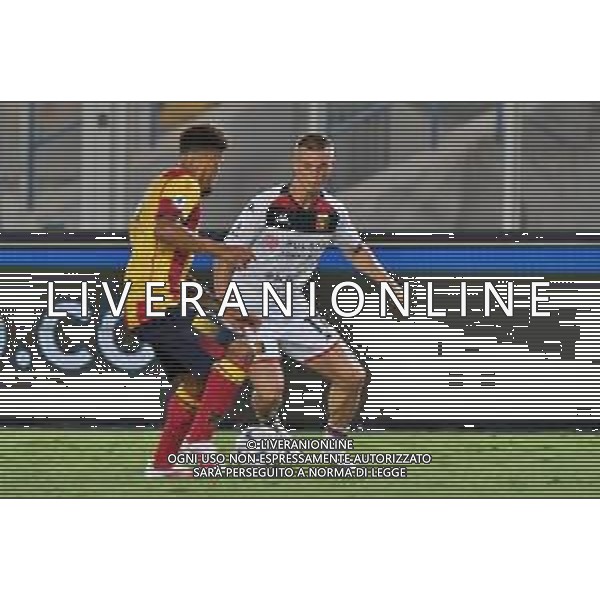 Albert Gudmundsson (Genoa CFC) and Valentin Gendrey (US Lecce) during the Italian soccer Serie A match US Lecce vs Genoa CFC on September 22, 2023 at Via del Mare Stadium in Lecce, Italy. Photo by Emmanuele Mastrodonato/ag. Aldo Liverani sas ©Emanuele Mastrodonato/AGENZIA ALDO LIVERANI SAS