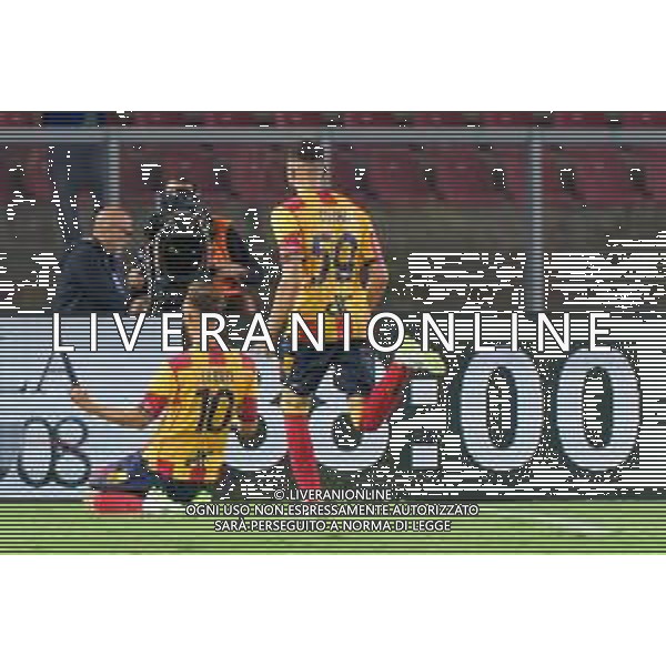 Remi Oudin (US Lecce) celebrates after scoring a goal during the Italian soccer Serie A match US Lecce vs Genoa CFC on September 22, 2023 at Via del Mare Stadium in Lecce, Italy. Photo by Emmanuele Mastrodonato/ag. Aldo Liverani sas ©Emmanuele Mastrodonato/AGENZIA ALDO LIVERANI SAS