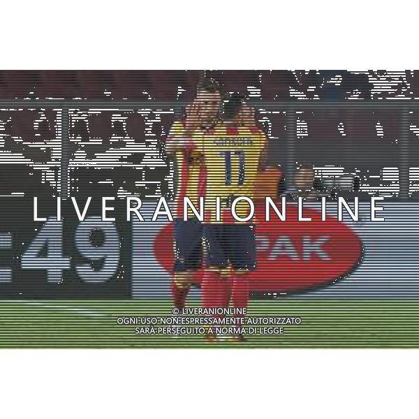 Remi Oudin (US Lecce) celebrates after scoring a goal with Nicola Sansone (US Lecce) during the Italian soccer Serie A match US Lecce vs Genoa CFC on September 22, 2023 at Via del Mare Stadium in Lecce, Italy. Photo by Emmanuele Mastrodonato/ag. Aldo Liverani sas ©Emmanuele Mastrodonato/AGENZIA ALDO LIVERANI SAS