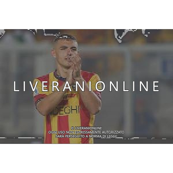 Nikola Krstovic (US Lecce) applauds fans during the Italian soccer Serie A match US Lecce vs Genoa CFC on September 22, 2023 at Via del Mare Stadium in Lecce, Italy. Photo by Emmanuele Mastrodonato/ag. Aldo Liverani sas ©Emmanuele Mastrodonato/AGENZIA ALDO LIVERANI SAS
