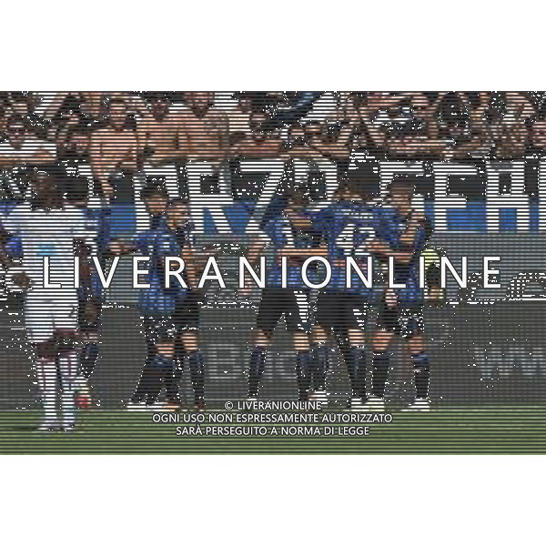 TVRG Atalanta vs Cagliari nella foto esultanza Atalanta dopo il gol dell\'1 a 0 Ademola Lookman Bergamo 24-09-2023 Gewiss Stadium - Stadio Atleti Azzurri d\'Italia Campionato Serie A TIM - 5a giornata foto Roberto Garavaglia/ag. Aldo Liverani sas/ AGENZIA ALDO LIVERANI SAS