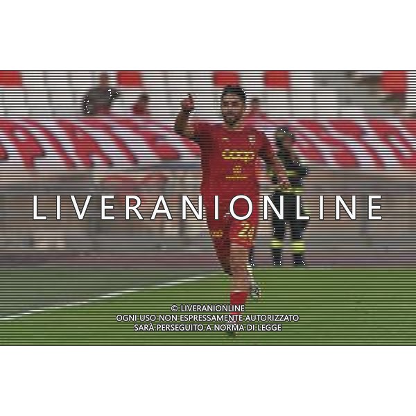 Dimitrios Sounas (US Catanzaro 1929) celebrates after scoring a goal during the Italian Serie B match SSC Bari vs US Catanzaro 1929 on September 24, 2023 at the San Nicola stadium in Bari, Italy. Photo by Emmanuele Mastrodonato/ag. Aldo Liverani sas ©Emanuele Mastrodonato / AGENZIA ALDO LIVERANI SAS
