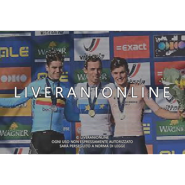 24-09-2023 European Championships Elite; 2023, Jumbo - Visma; Laporte, Christophe; Van Aert, Wout; Kooij, Olav; Col Du Vam;