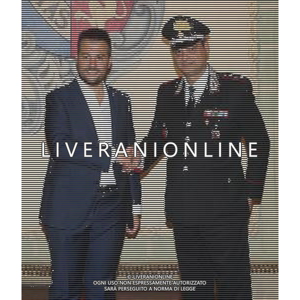 IMOLA 23 09 2023 IL SINDACO DI IMOLA MARCO PANIERI DA IN BENVENUTO ALNUOVO COMMANDANTE DEL NUCLEO OPERATIVO E RADIO MOBILE DELLA COMPAGNIA DEI CARABINIERI DI IMOLA CAPITANO LIFRIERI GINO NELLA FOTO SINDACO MARCO PANIERI E CAPITANO GINO LIFRIERI ©SANNA / AGENZIA ALDO LIVERANI SAS