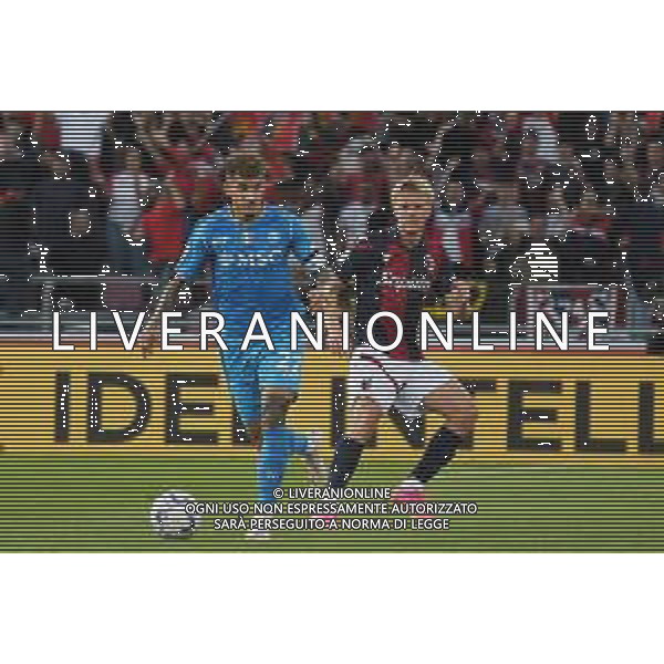 Serie A 2023-2023 Stadio Renato Dall\'Ara - Bologna 24 Settembre 2023 Nella foto: Victor Kristiansen e Giovanni Di Lorenzo -BOLOGNA vs NAPOLI Campionato Calcio Serie A TIM 24-09-2023 ©Andrea Rosito / AGENZIA ALDO LIVERANI SAS