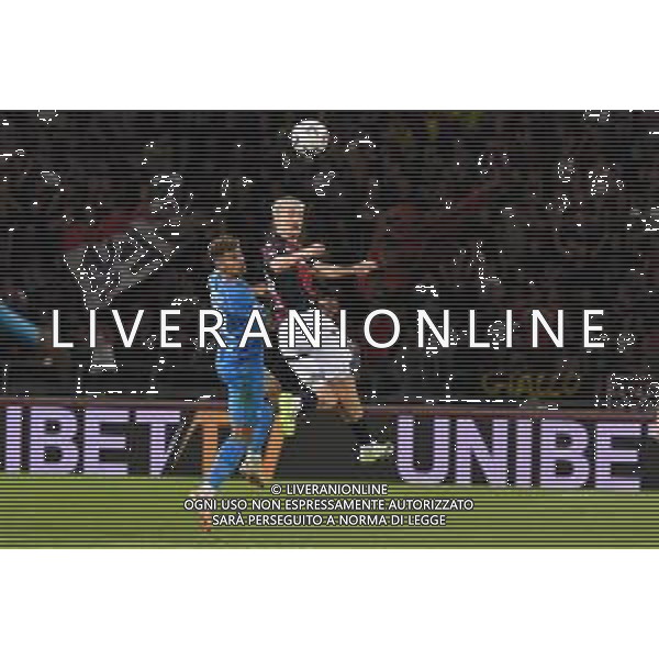 Serie A 2023-2023 Stadio Renato Dall\'Ara - Bologna 24 Settembre 2023 Nella foto: Alexis Saelemaekers e Giovanni Di Lorenzo -BOLOGNA vs NAPOLI Campionato Calcio Serie A TIM 24-09-2023 ©Andrea Rosito / AGENZIA ALDO LIVERANI SAS