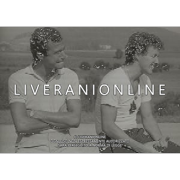 NEG-RETROSPETTIVA LUCIANO SPINOSI CALCIATORE NELLA FOTO LUCIANO SPINOSI CON FRANCO TANCREDI AG ALDO LIVERANI SAS   