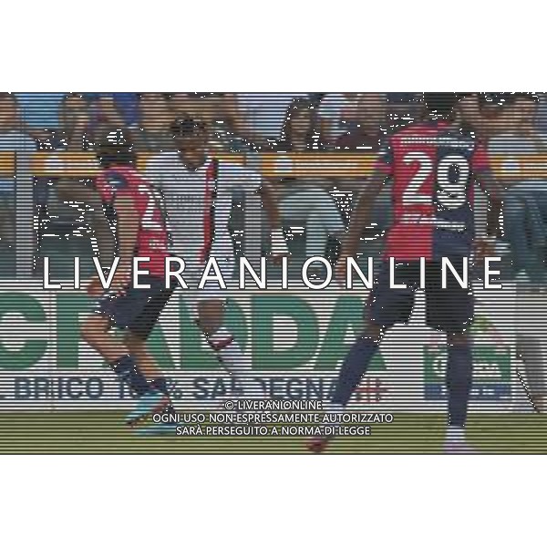 27-9-2023. Cagliari calcio-A.C. Milan. 6° giornata campionato calcio italiano Serie A 2023/2024, Stadio Unipol Domus Cagliari. Foto Salvatore Moi/Agenzia Aldo Liverani s.a.s. Nella foto:Marco Pellegrino Milan, Mateusz Wieteska Cagliari ©MOI SALVATORE / AGENZIA ALDO LIVERANI SAS