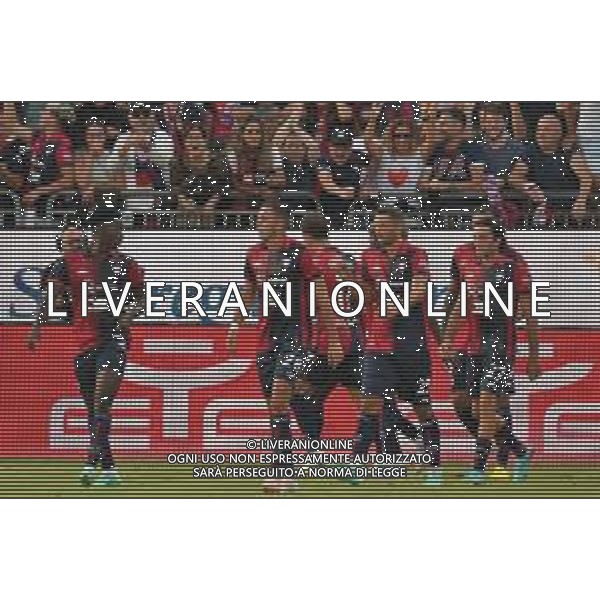 27-9-2023. Cagliari calcio-A.C. Milan. 6° giornata campionato calcio italiano Serie A 2023/2024, Stadio Unipol Domus Cagliari. Foto Salvatore Moi/Agenzia Aldo Liverani s.as. Nella foto: Gol ed esultanza del Cagliari in casa contro Milan,segna: Zito Luvumbo Cagliari ©MOI SALVATORE / AGENZIA ALDO LIVERANI SAS