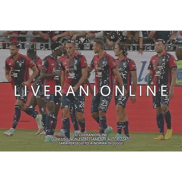 27-9-2023. Cagliari calcio-A.C. Milan. 6° giornata campionato calcio italiano Serie A 2023/2024, Stadio Unipol Domus Cagliari. Foto Salvatore Moi/Agenzia Aldo Liverani s.as. Nella foto: Gol ed esultanza del Cagliari in casa contro Milan,segna: Zito Luvumbo Cagliari ©MOI SALVATORE / AGENZIA ALDO LIVERANI SAS