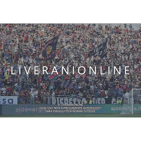 27-9-2023. Cagliari calcio-A.C. Milan. 6° giornata campionato calcio italiano Serie A 2023/2024, Stadio Unipol Domus Cagliari. Foto Salvatore Moi/Agenzia Aldo Liverani s.a.s. Nella foto: Sconvolts, tifosi del Cagliari in casa, nella curva nord dello stadio Unipol Domus di Cagliari ©MOI SALVATORE / AGENZIA ALDO LIVERANI SAS