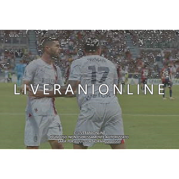 27-9-2023. Cagliari calcio-A.C. Milan. 6° giornata campionato calcio italiano Serie A 2023/2024, Stadio Unipol Domus Cagliari. Foto Salvatore Moi/Agenzia Aldo Liverani s.a.s. Nella foto: Gol ed esultanza Milan in trasferta contro il Cagliari, nello stadio Unipol Domus di Cagliari. Segna: Noah Okafor Milan ©MOI SALVATORE / AGENZIA ALDO LIVERANI SAS
