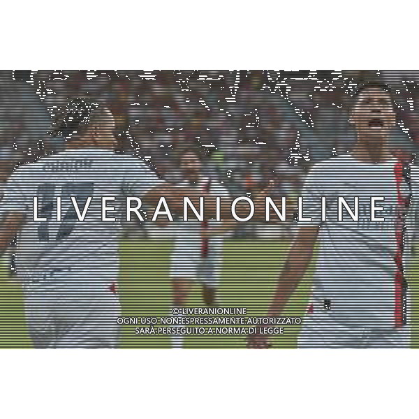 27-9-2023. Cagliari calcio-A.C. Milan. 6° giornata campionato calcio italiano Serie A 2023/2024, Stadio Unipol Domus Cagliari. Foto Salvatore Moi/Agenzia Aldo Liverani s.a.s. Nella foto: Gol ed esultanza Milan in trasferta contro il Cagliari, nello stadio Unipol Domus di Cagliari. Segna: Noah Okafor Milan ©MOI SALVATORE / AGENZIA ALDO LIVERANI SAS