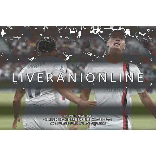 27-9-2023. Cagliari calcio-A.C. Milan. 6° giornata campionato calcio italiano Serie A 2023/2024, Stadio Unipol Domus Cagliari. Foto Salvatore Moi/Agenzia Aldo Liverani s.a.s. Nella foto: Gol ed esultanza Milan in trasferta contro il Cagliari, nello stadio Unipol Domus di Cagliari. Segna: Noah Okafor Milan ©MOI SALVATORE / AGENZIA ALDO LIVERANI SAS