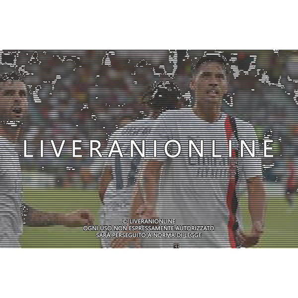 27-9-2023. Cagliari calcio-A.C. Milan. 6° giornata campionato calcio italiano Serie A 2023/2024, Stadio Unipol Domus Cagliari. Foto Salvatore Moi/Agenzia Aldo Liverani s.a.s. Nella foto: Gol ed esultanza Milan in trasferta contro il Cagliari, nello stadio Unipol Domus di Cagliari. Segna: Noah Okafor Milan ©MOI SALVATORE / AGENZIA ALDO LIVERANI SAS