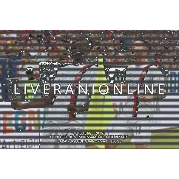 27-9-2023. Cagliari calcio-A.C. Milan. 6° giornata campionato calcio italiano Serie A 2023/2024, Stadio Unipol Domus Cagliari. Foto Salvatore Moi/Agenzia Aldo Liverani s.a.s. Nella foto: Gol ed esultanza Milan in trasferta contro il Cagliari, nello stadio Unipol Domus di Cagliari. Segna: Fikayo Tomori Milan ©MOI SALVATORE / AGENZIA ALDO LIVERANI SAS