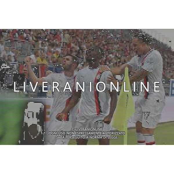 27-9-2023. Cagliari calcio-A.C. Milan. 6° giornata campionato calcio italiano Serie A 2023/2024, Stadio Unipol Domus Cagliari. Foto Salvatore Moi/Agenzia Aldo Liverani s.a.s. Nella foto: Gol ed esultanza Milan in trasferta contro il Cagliari, nello stadio Unipol Domus di Cagliari. Segna: Fikayo Tomori Milan ©MOI SALVATORE / AGENZIA ALDO LIVERANI SAS
