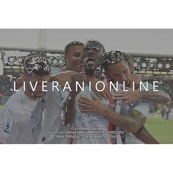 27-9-2023. Cagliari calcio-A.C. Milan. 6° giornata campionato calcio italiano Serie A 2023/2024, Stadio Unipol Domus Cagliari. Foto Salvatore Moi/Agenzia Aldo Liverani s.a.s. Nella foto: Gol ed esultanza Milan in trasferta contro il Cagliari, nello stadio Unipol Domus di Cagliari. Segna: Fikayo Tomori Milan ©MOI SALVATORE / AGENZIA ALDO LIVERANI SAS