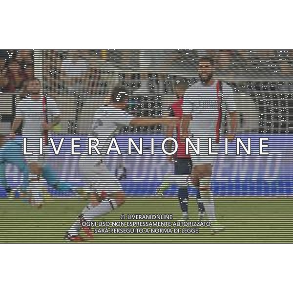 27-9-2023. Cagliari calcio-A.C. Milan. 6° giornata campionato calcio italiano Serie A 2023/2024, Stadio Unipol Domus Cagliari. Foto Salvatore Moi/Agenzia Aldo Liverani s.a.s. Nella foto: Gol ed esultanza Milan in trasferta contro il Cagliari, nello stadio Unipol Domus di Cagliari. Segna: Fikayo Tomori Milan ©MOI SALVATORE / AGENZIA ALDO LIVERANI SAS
